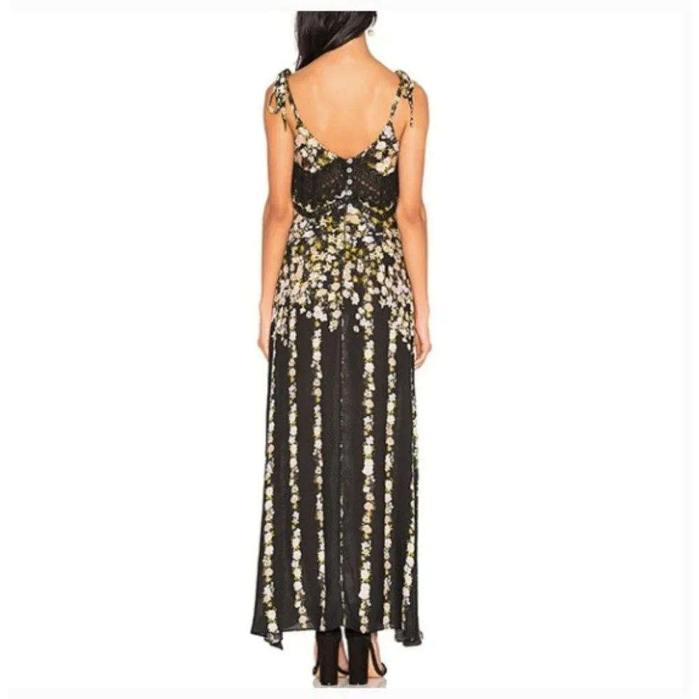 Free People Intimately Claire Printed Lace Maxi Slip Dress L - Picture 4 of 8